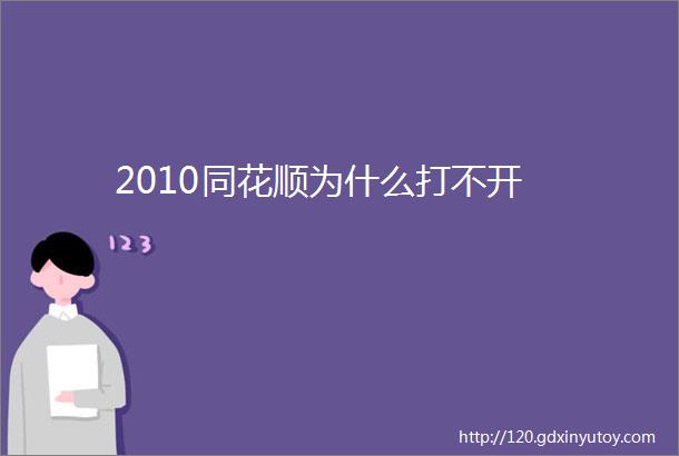 2010同花顺为什么打不开